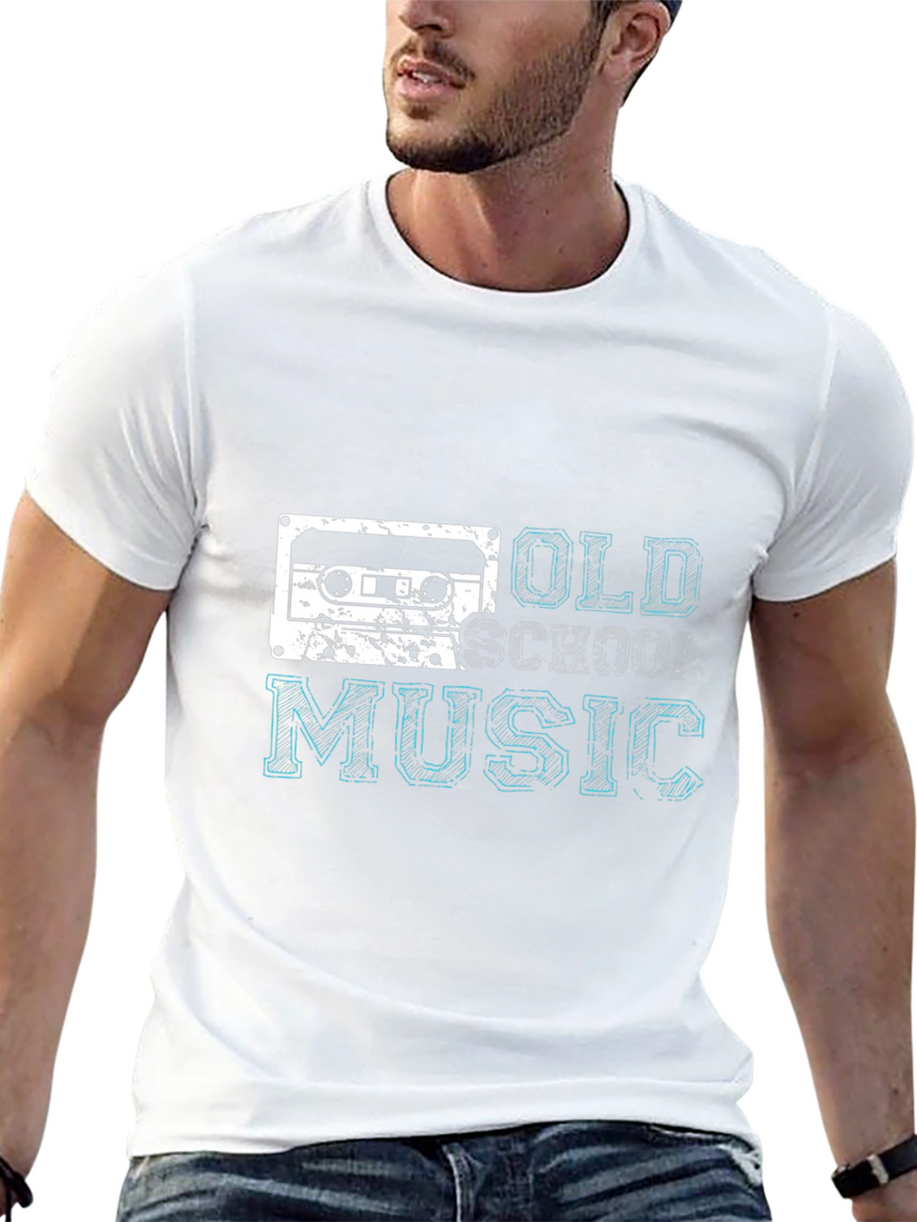 Retro Old School Music Black T-Shirt