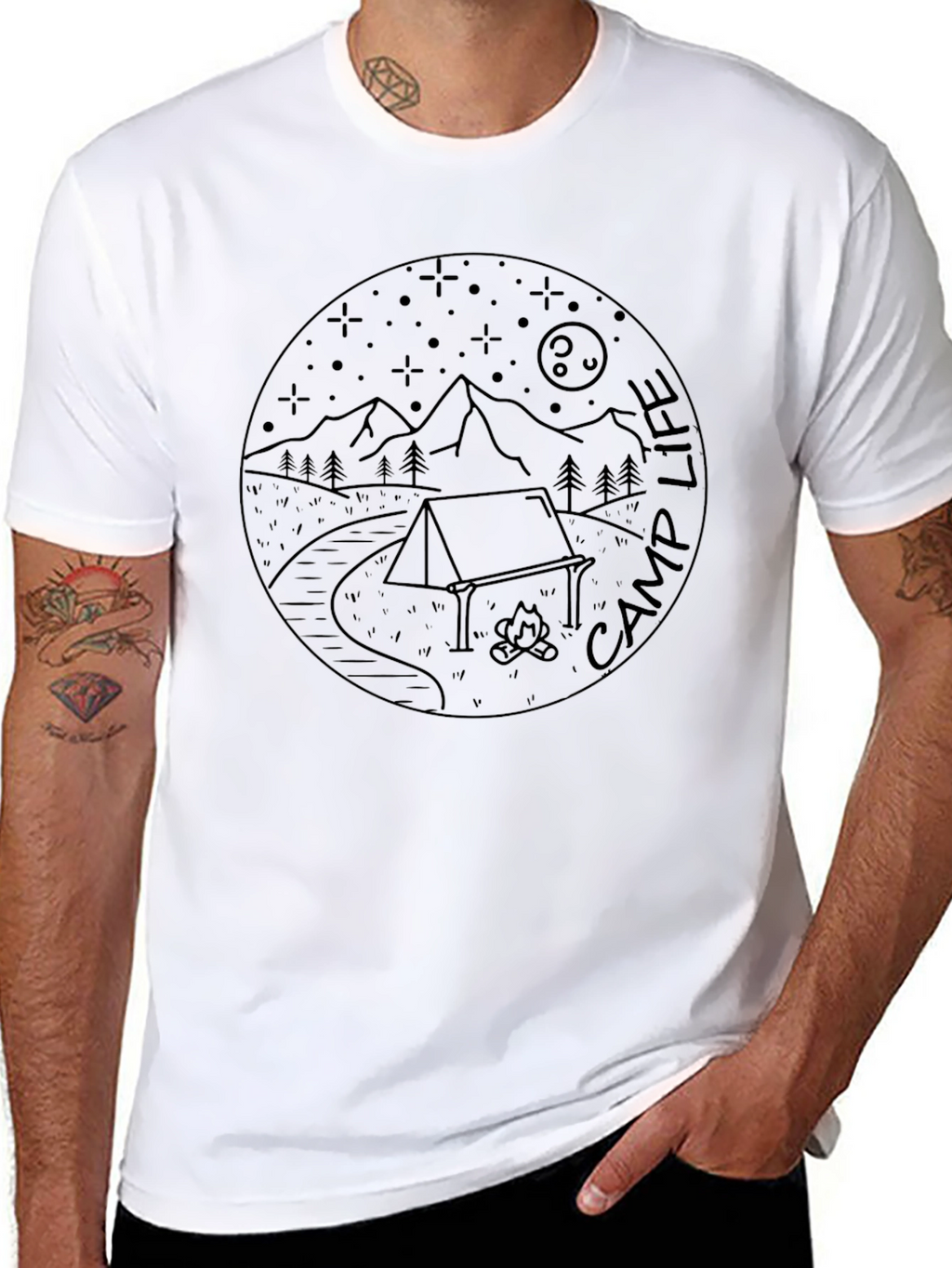 Camp Life Black Graphic Tee