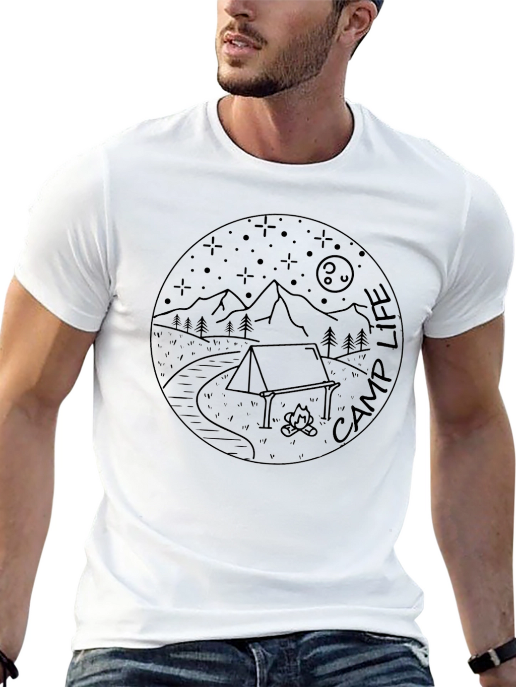 Camp Life Black Graphic Tee