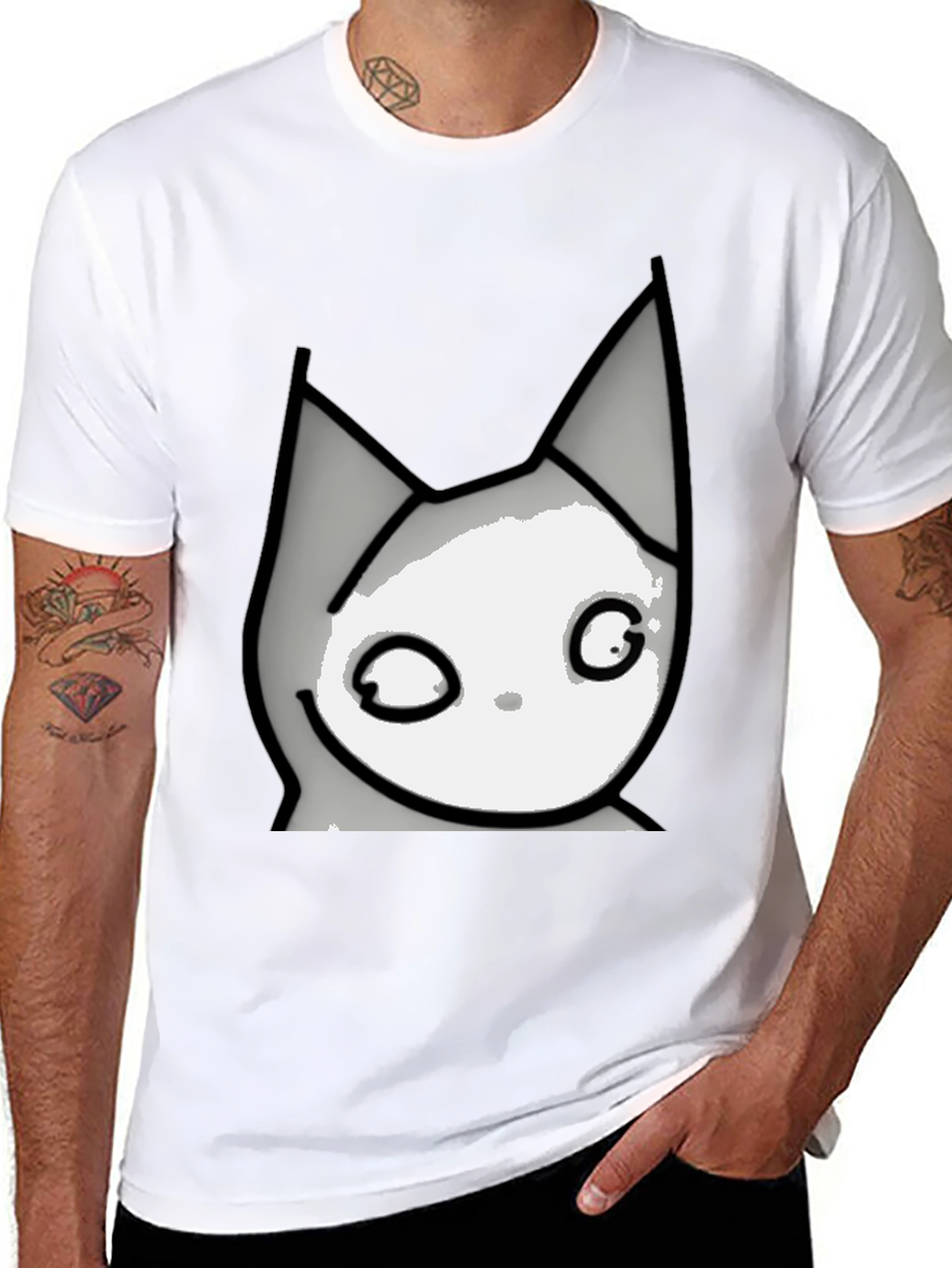 Cool Cat Graphic T-Shirt - Casual Black Tee