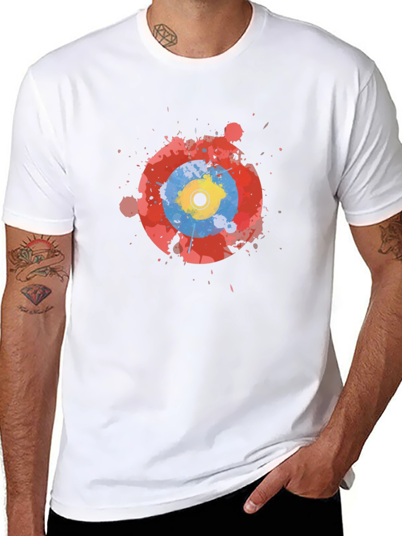 Abstract Target Graphic Black T-Shirt