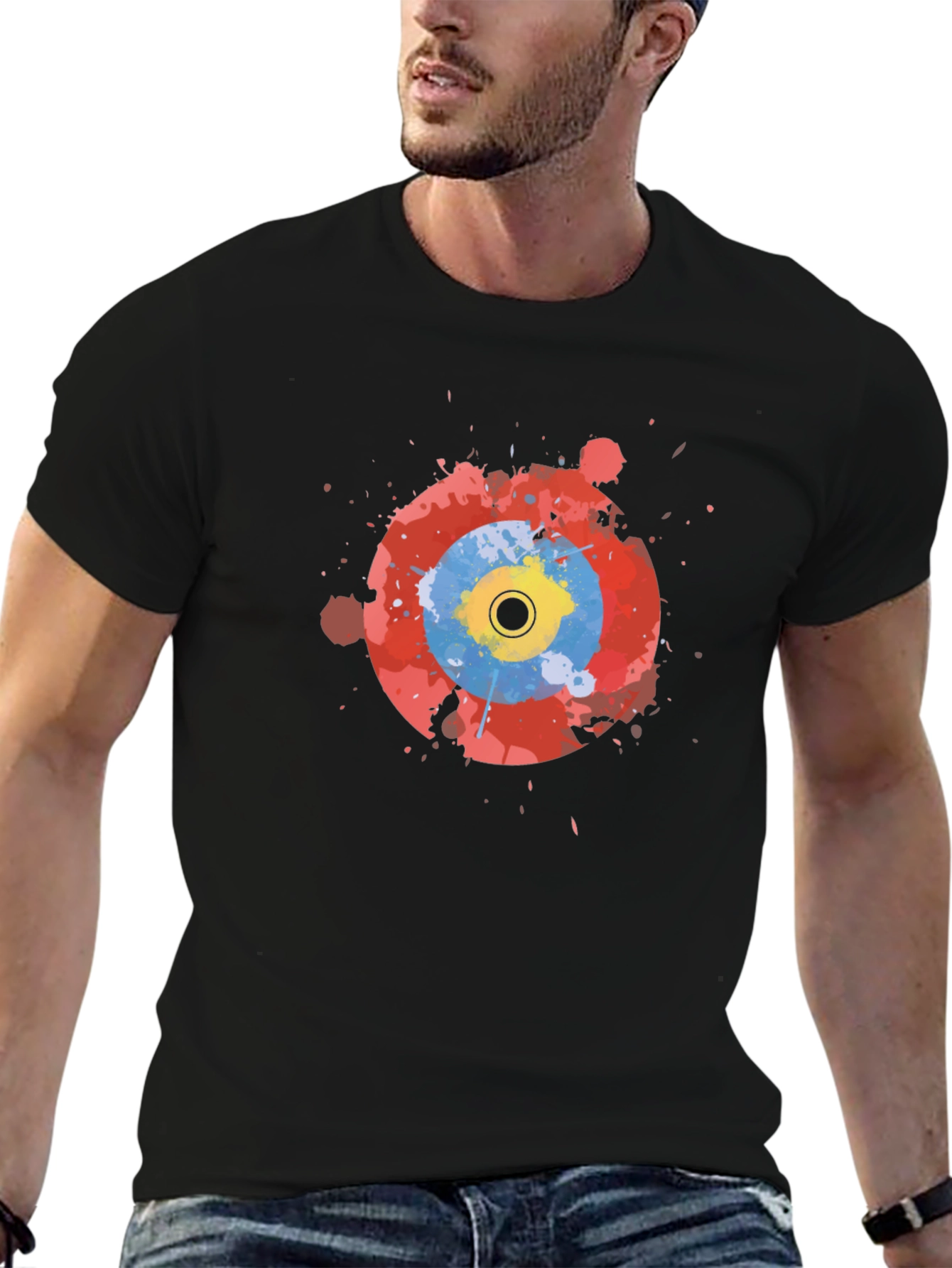 Abstract Target Graphic Black T-Shirt