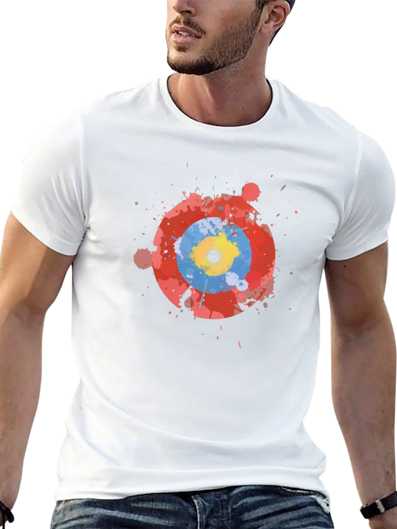 Abstract Target Graphic Black T-Shirt