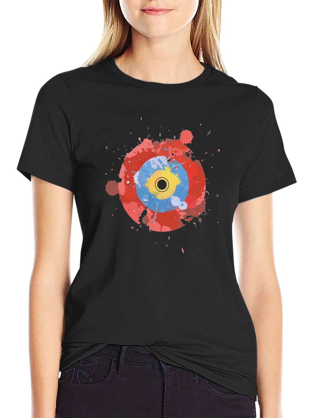 Abstract Target Graphic Black T-Shirt