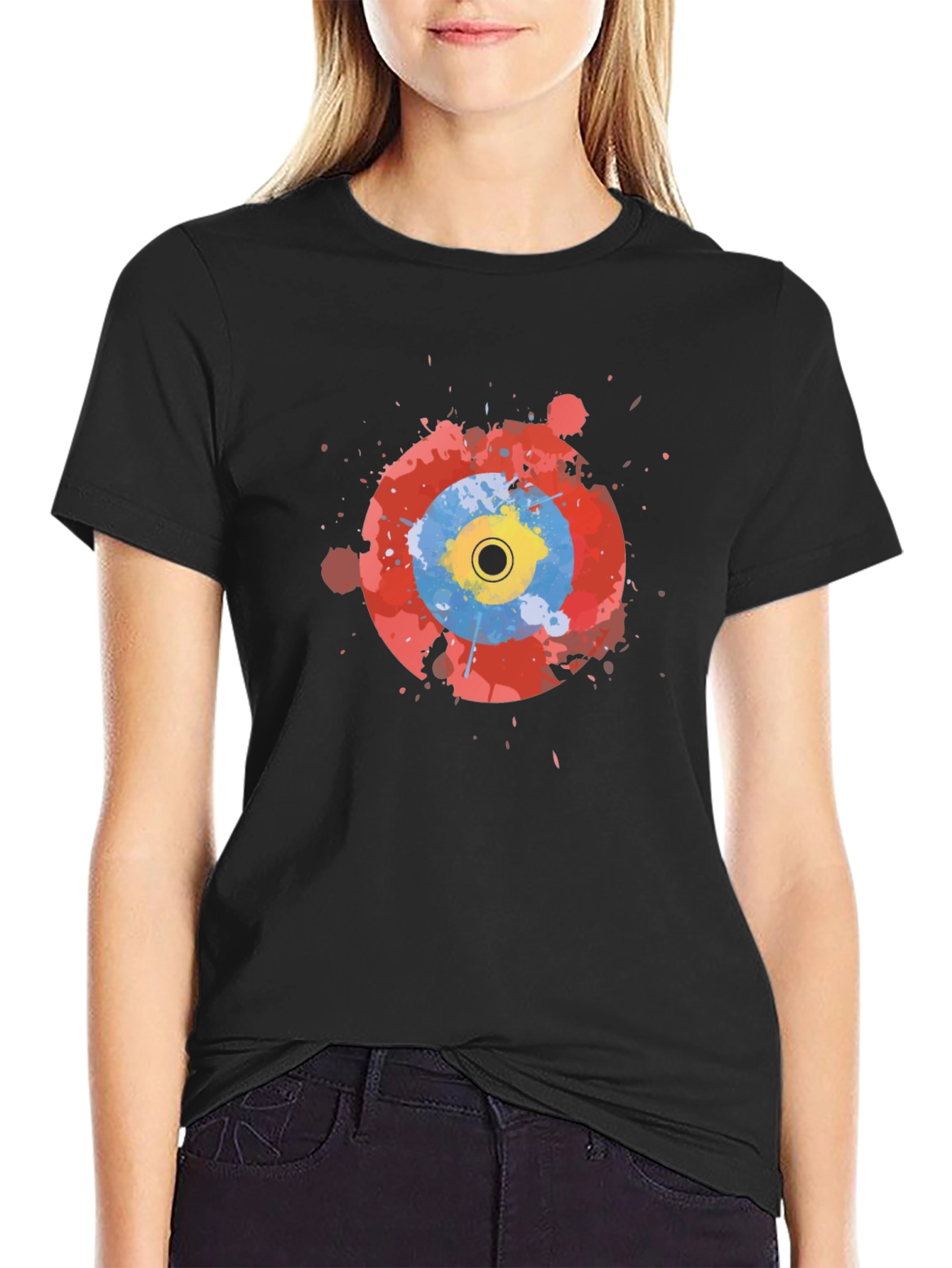 Abstract Target Graphic Black T-Shirt
