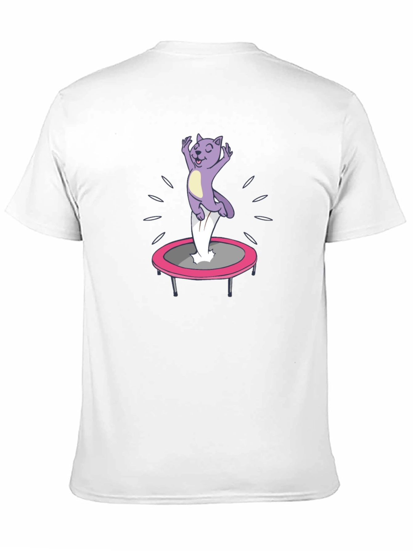 Funny Cat Trampoline Black T-Shirt
