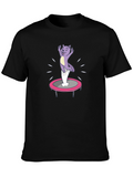 Funny Cat Trampoline Black T-Shirt