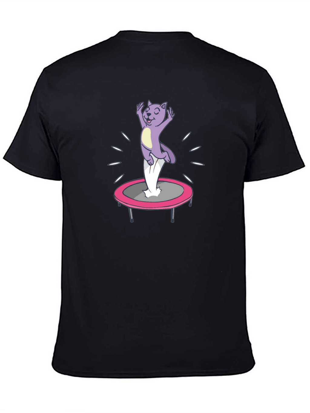 Funny Cat Trampoline Black T-Shirt