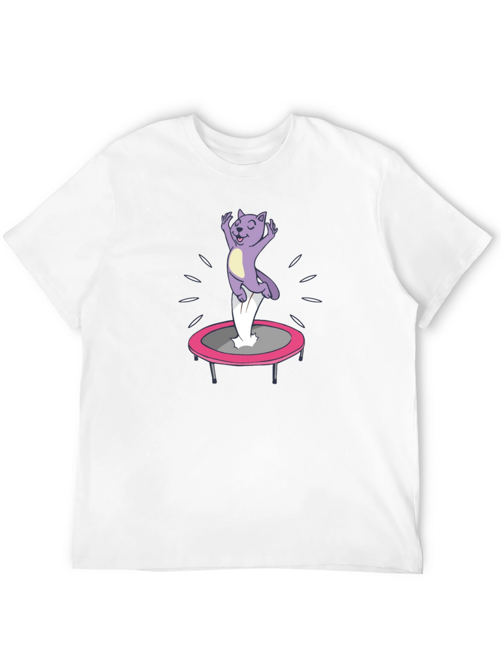 Funny Cat Trampoline Black T-Shirt