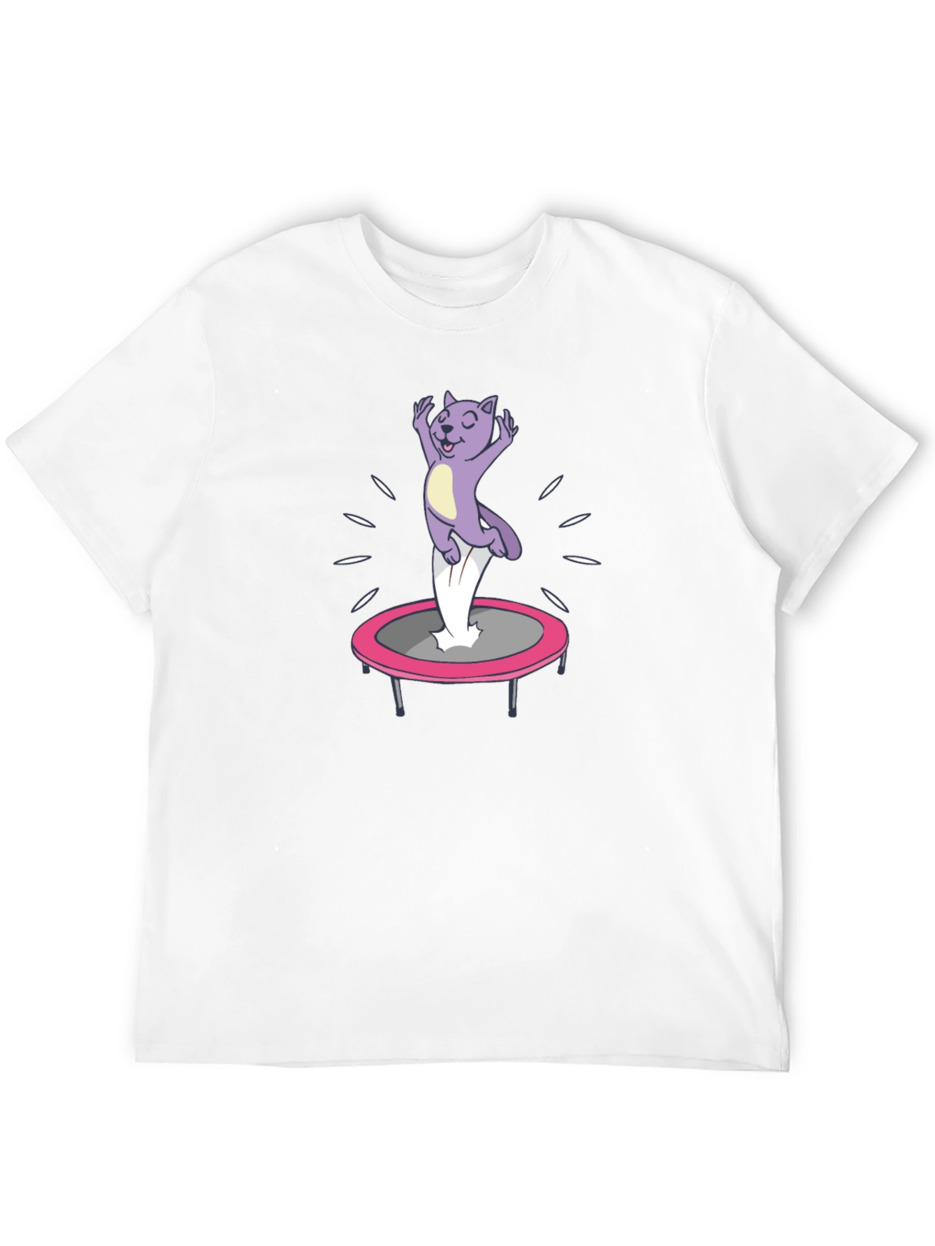 Funny Cat Trampoline Black T-Shirt