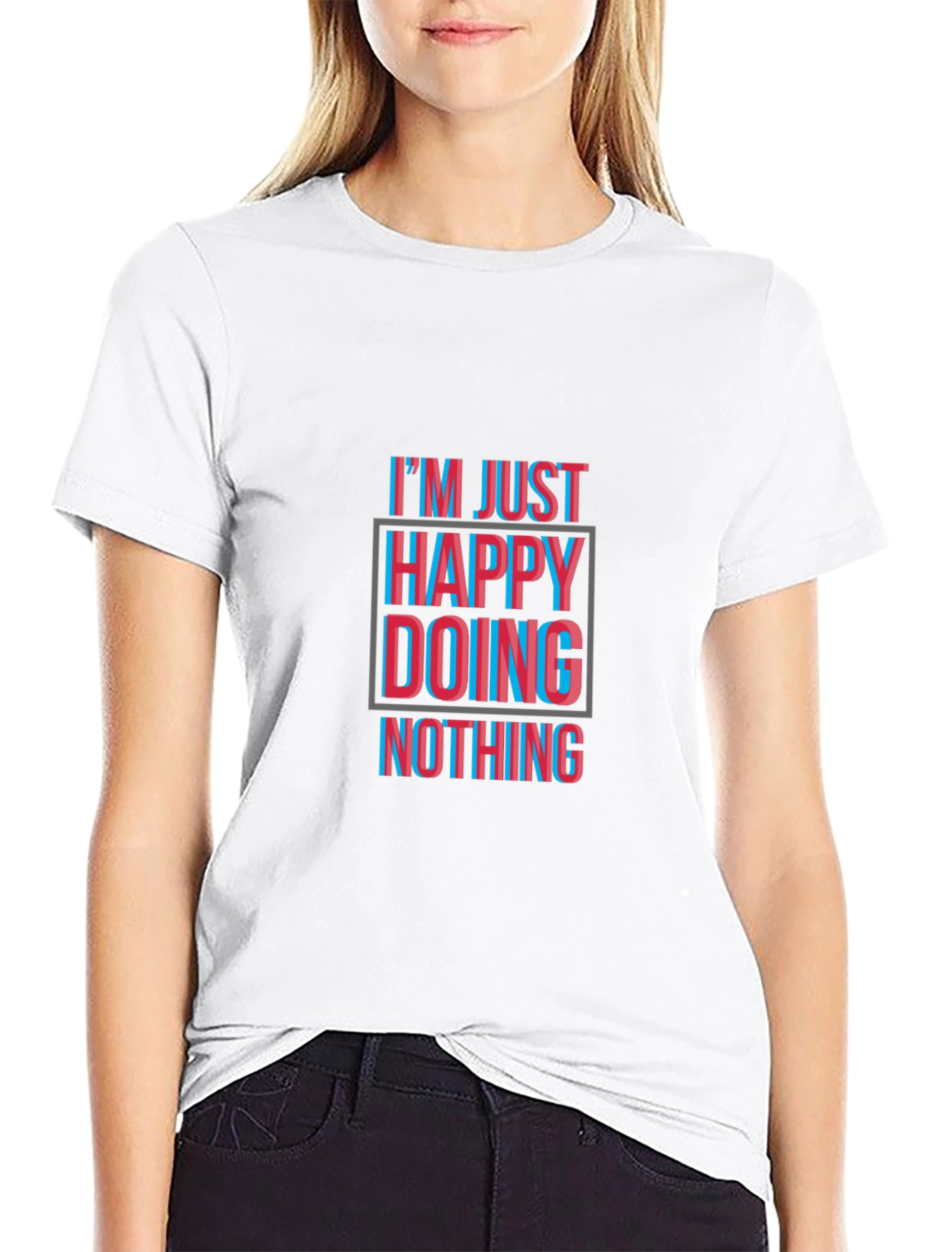 Happy Doing Nothing Black T-Shirt