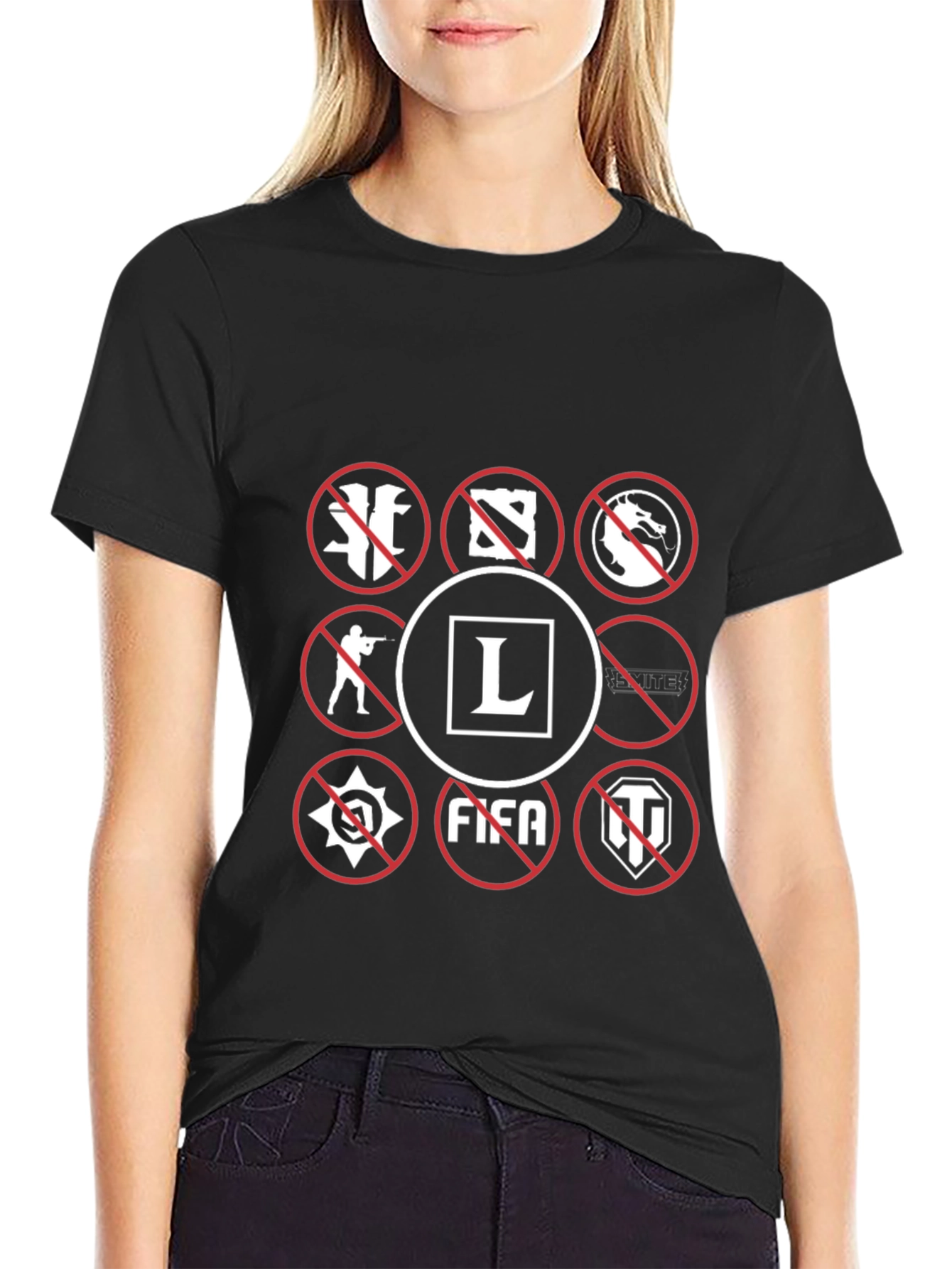 Gamers Black T-Shirt - No Gaming Icons