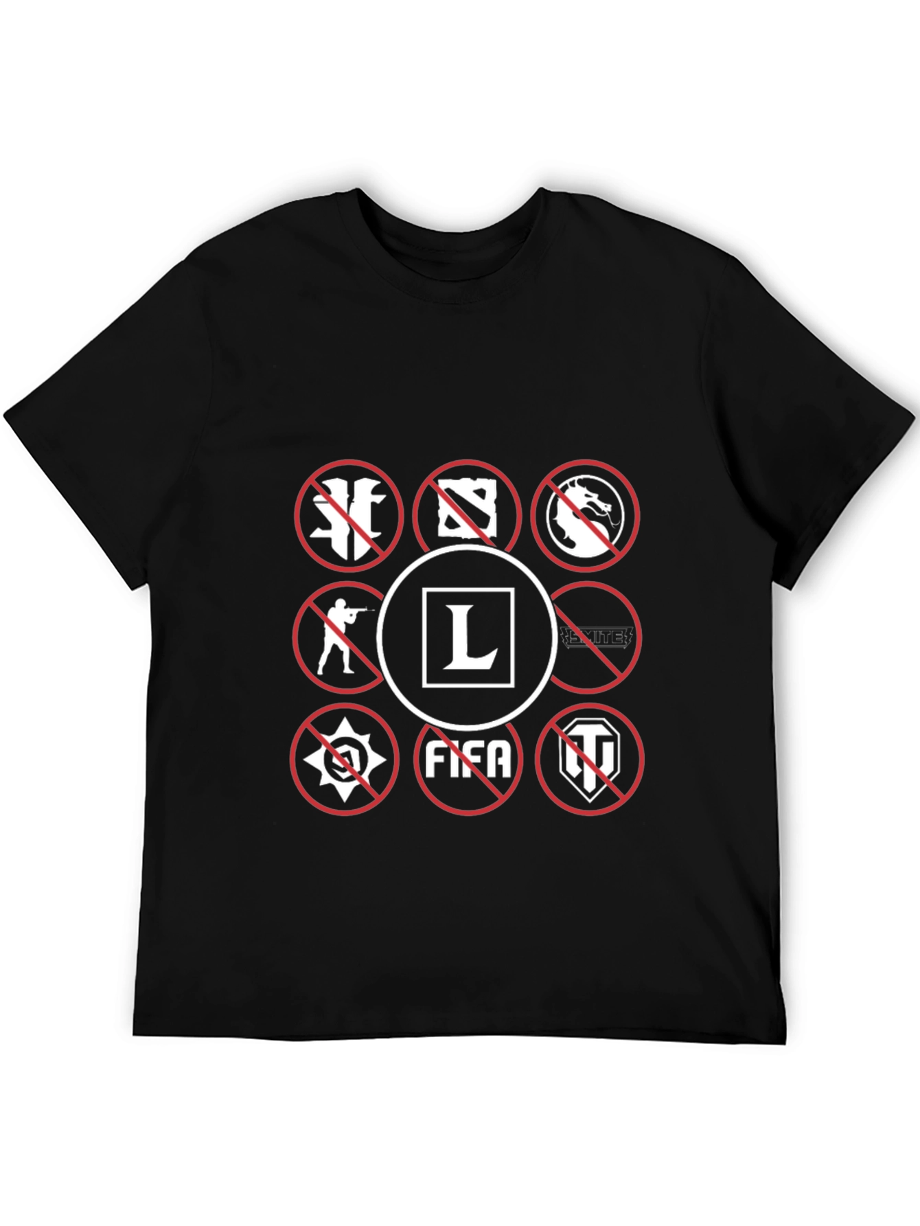Gamers Black T-Shirt - No Gaming Icons
