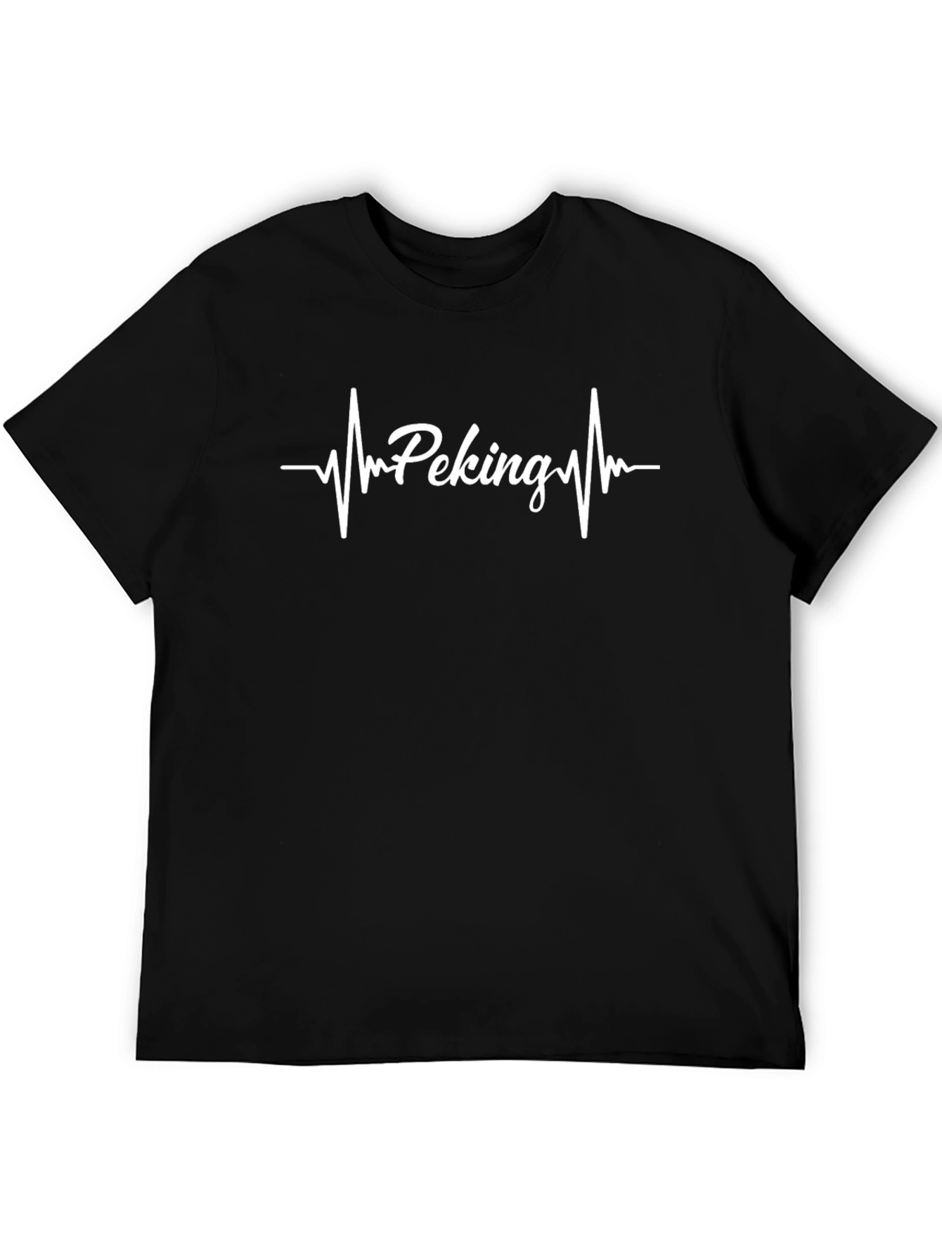Peking Heartbeat Graphic Black T-Shirt