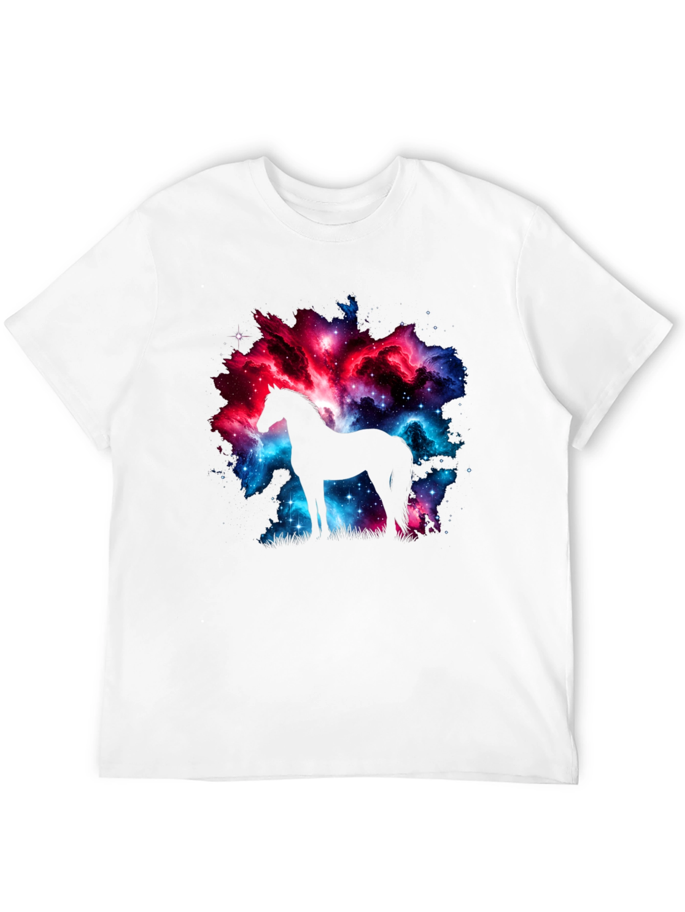 Galaxy Horse Graphic Tee - Stylish Black T-Shirt
