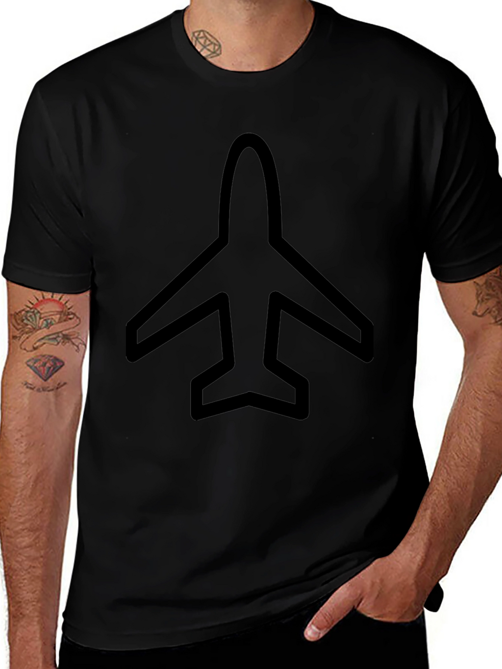 Airplane Graphic Black T-Shirt
