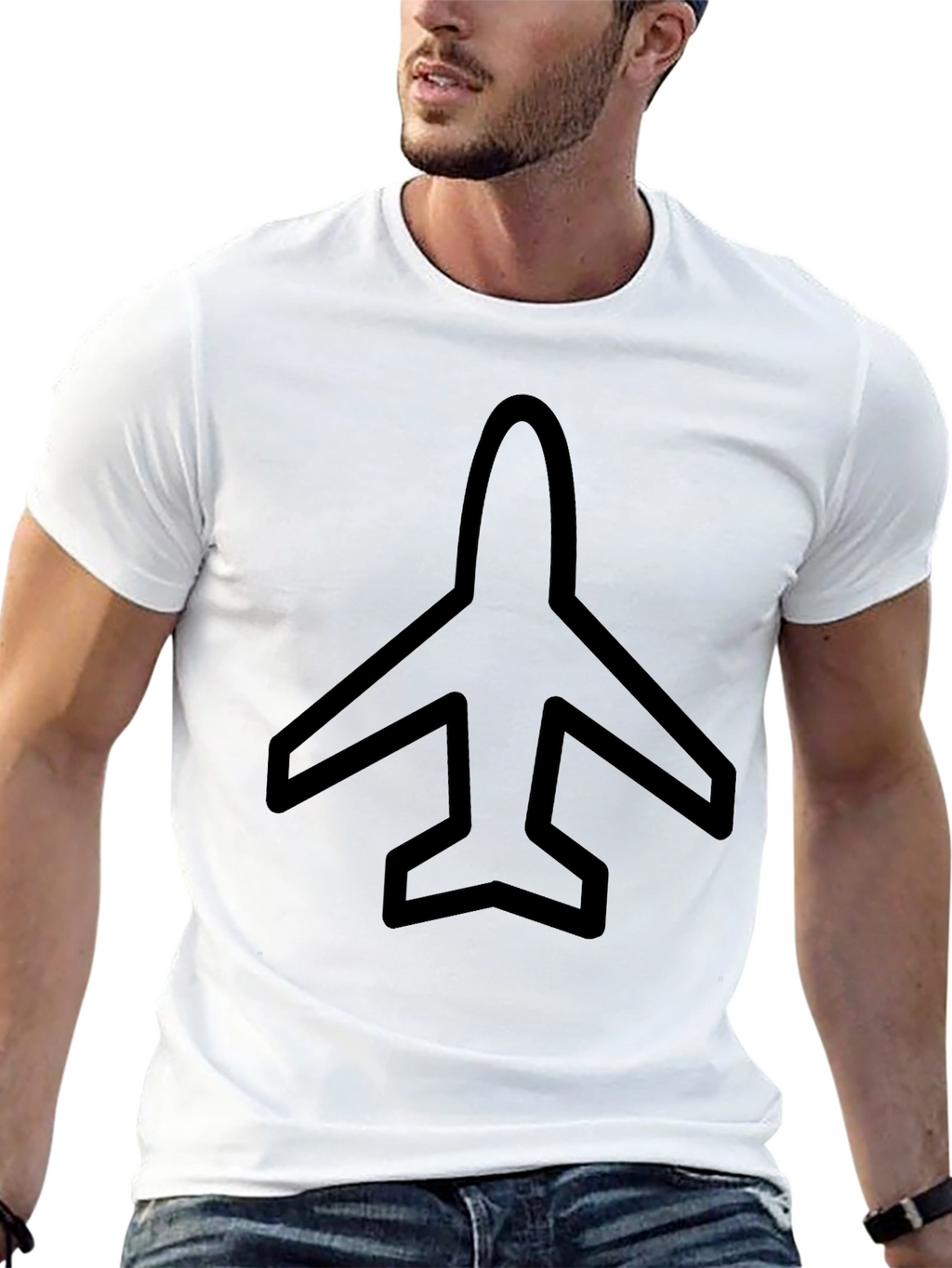 Airplane Graphic Black T-Shirt