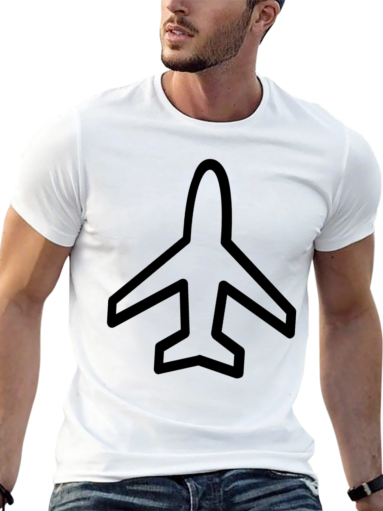 Airplane Graphic Black T-Shirt