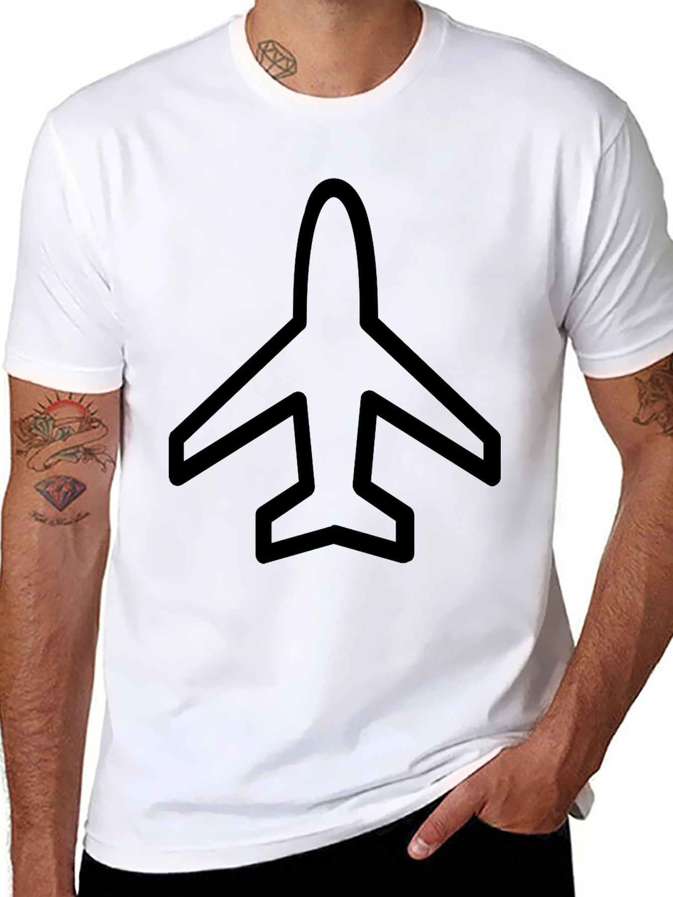 Airplane Graphic Black T-Shirt