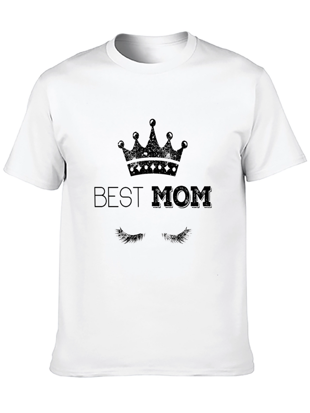Best Mom Graphic Tee - Black Crew Neck T-Shirt