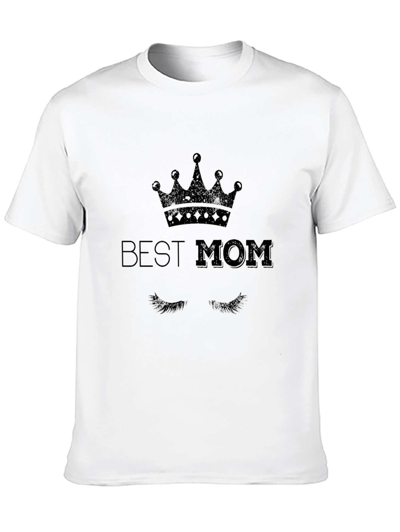 Best Mom Graphic Tee - Black Crew Neck T-Shirt