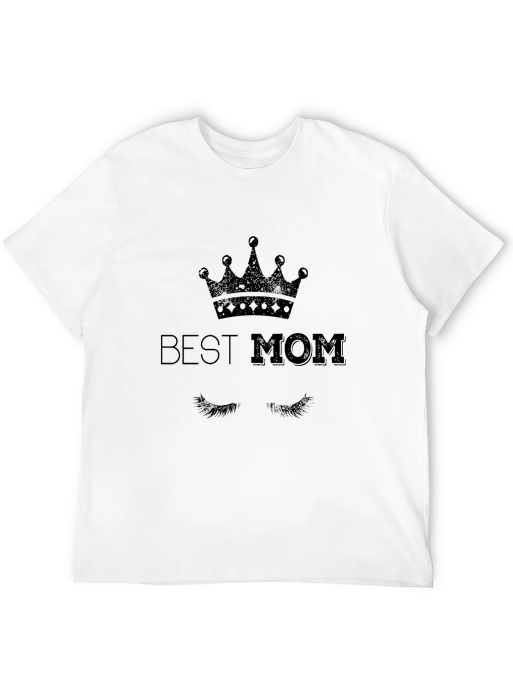 Best Mom Graphic Tee - Black Crew Neck T-Shirt