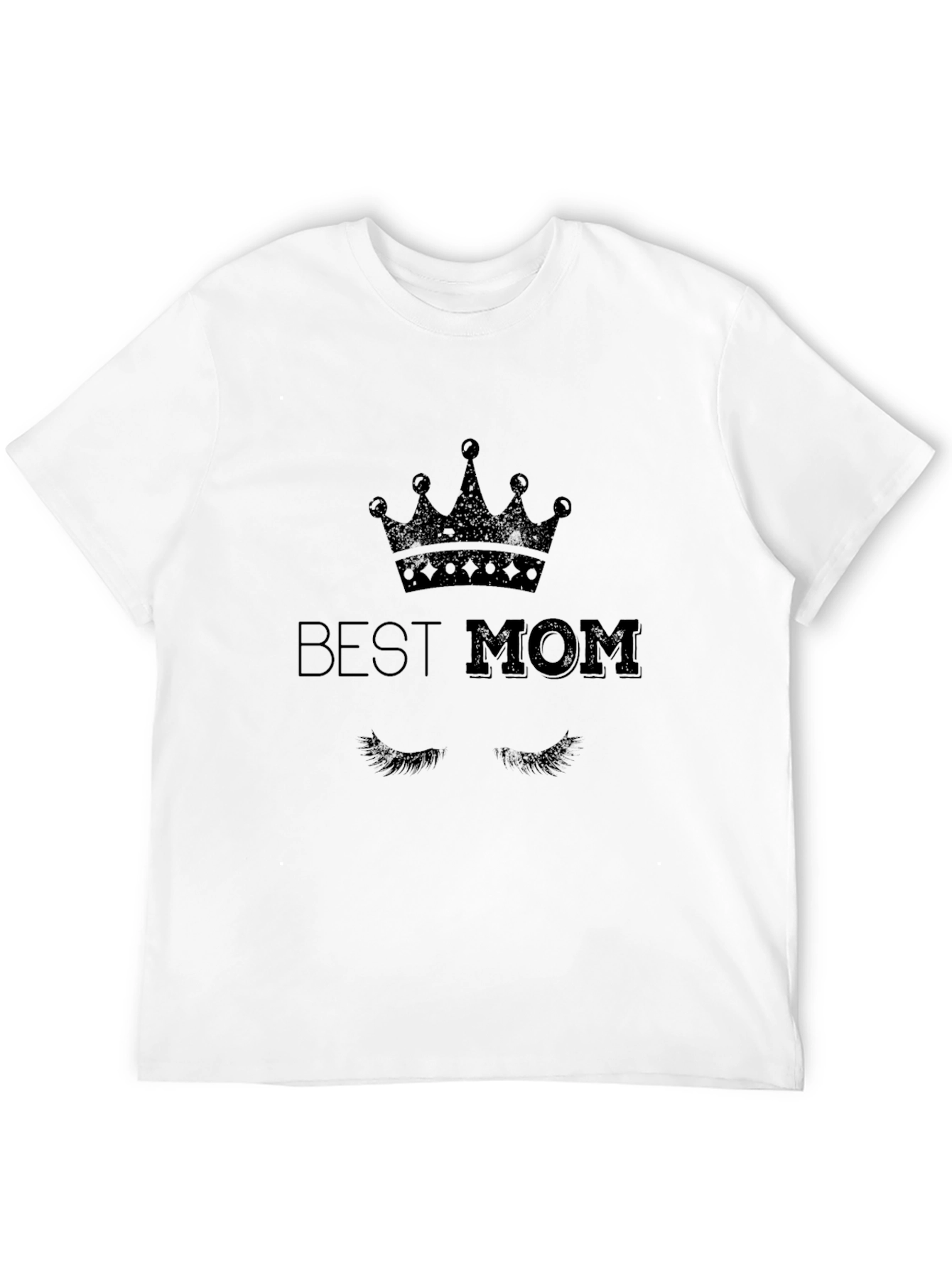 Best Mom Graphic Tee - Black Crew Neck T-Shirt