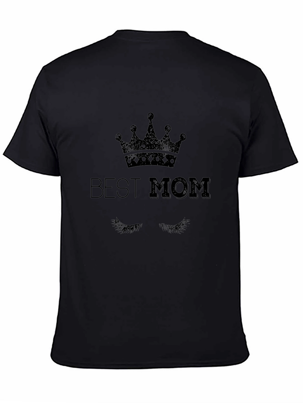 Best Mom Graphic Tee - Black Crew Neck T-Shirt