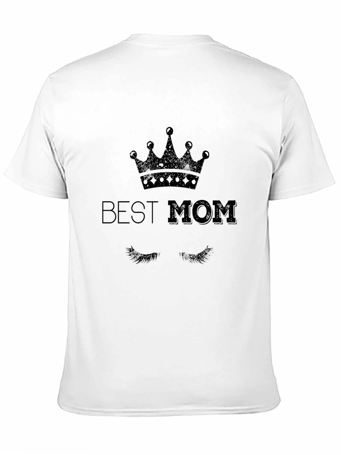 Best Mom Graphic Tee - Black Crew Neck T-Shirt
