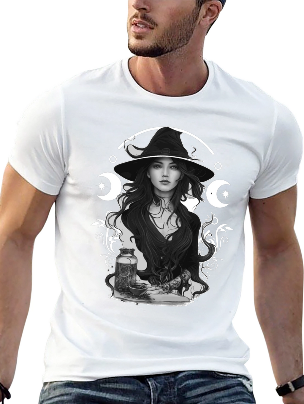 Witchcraft Graphic Print Black T-Shirt