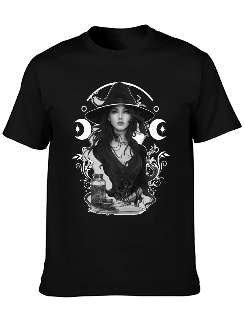 Witchcraft Graphic Print Black T-Shirt