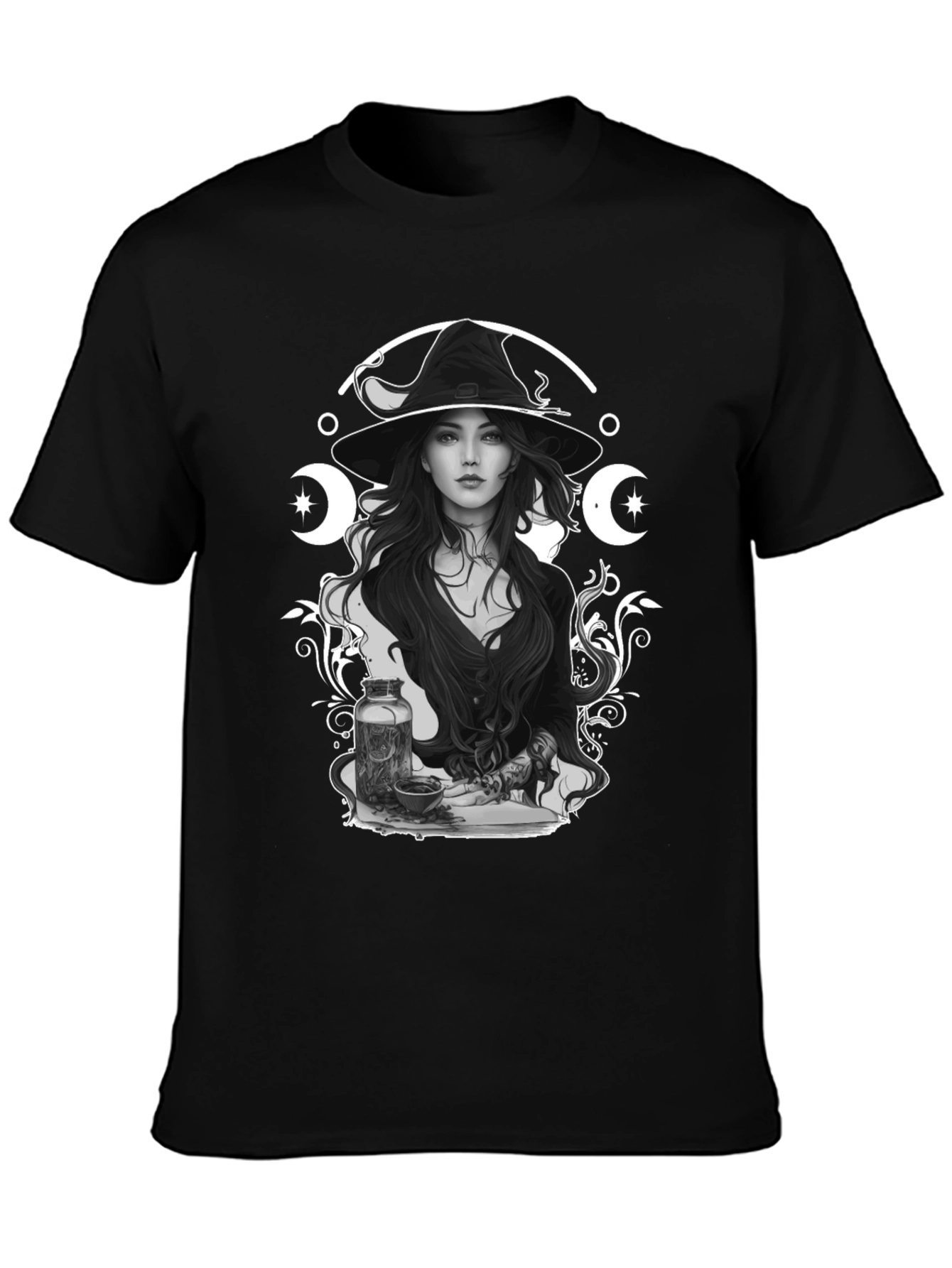Witchcraft Graphic Print Black T-Shirt