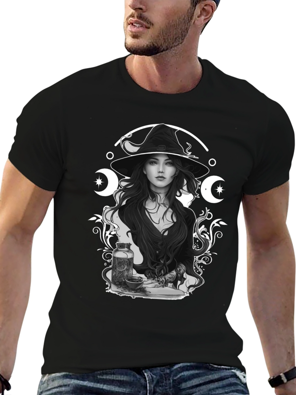Witchcraft Graphic Print Black T-Shirt