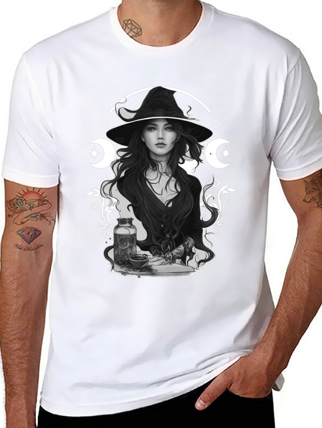 Witchcraft Graphic Print Black T-Shirt