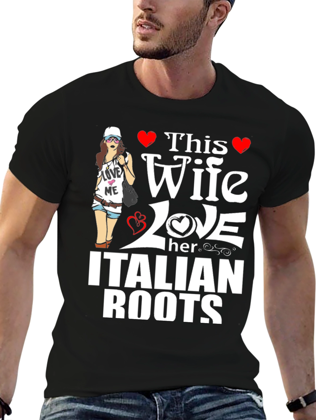 This Wife Loves Italian Roots Graphic T-Shirt