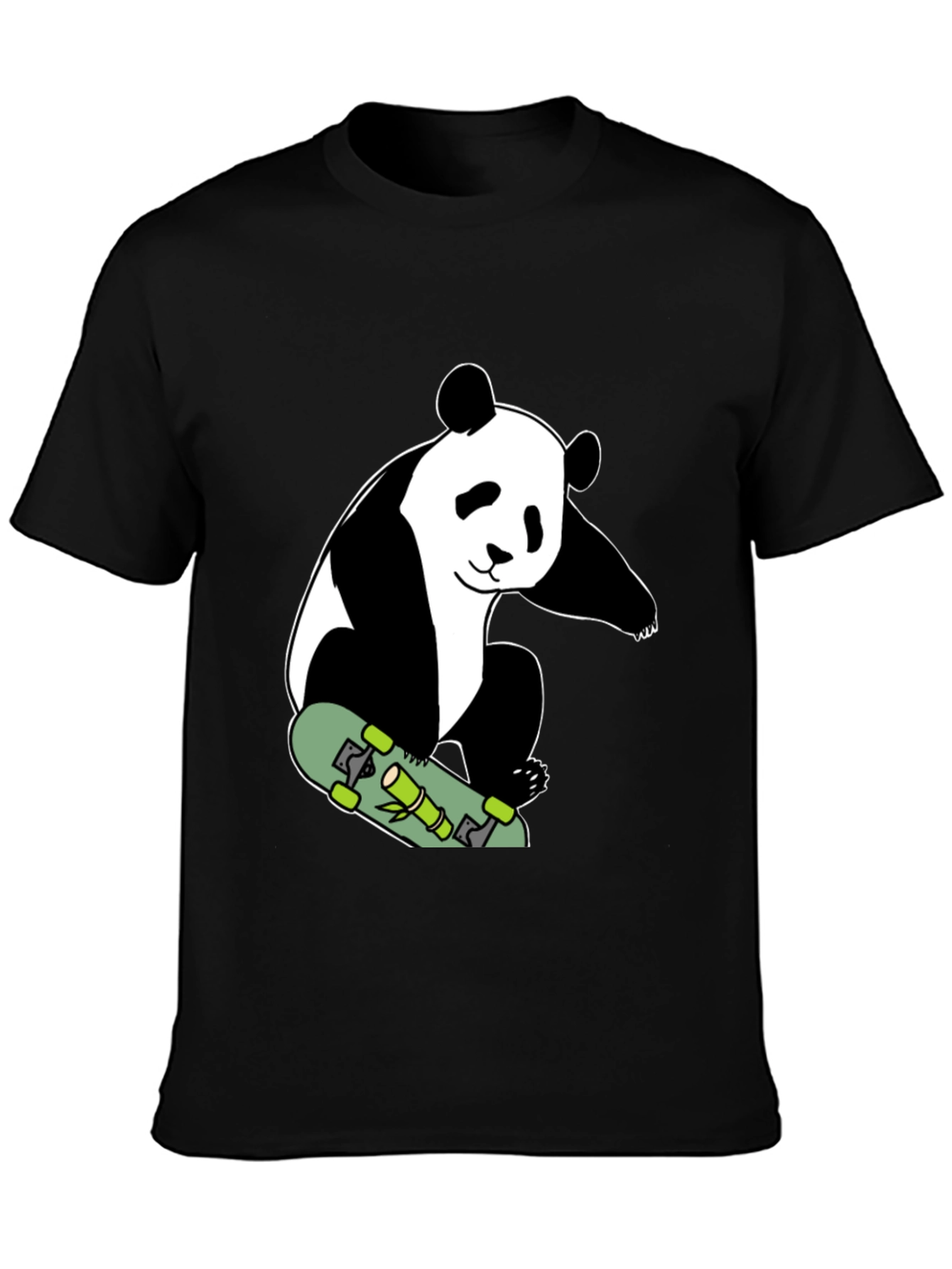 Panda Skateboard T-Shirt - Black