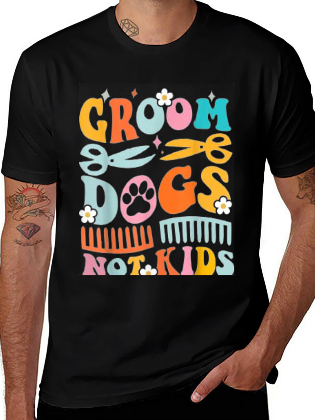 Groom Dogs Not Kids Graphic Tee