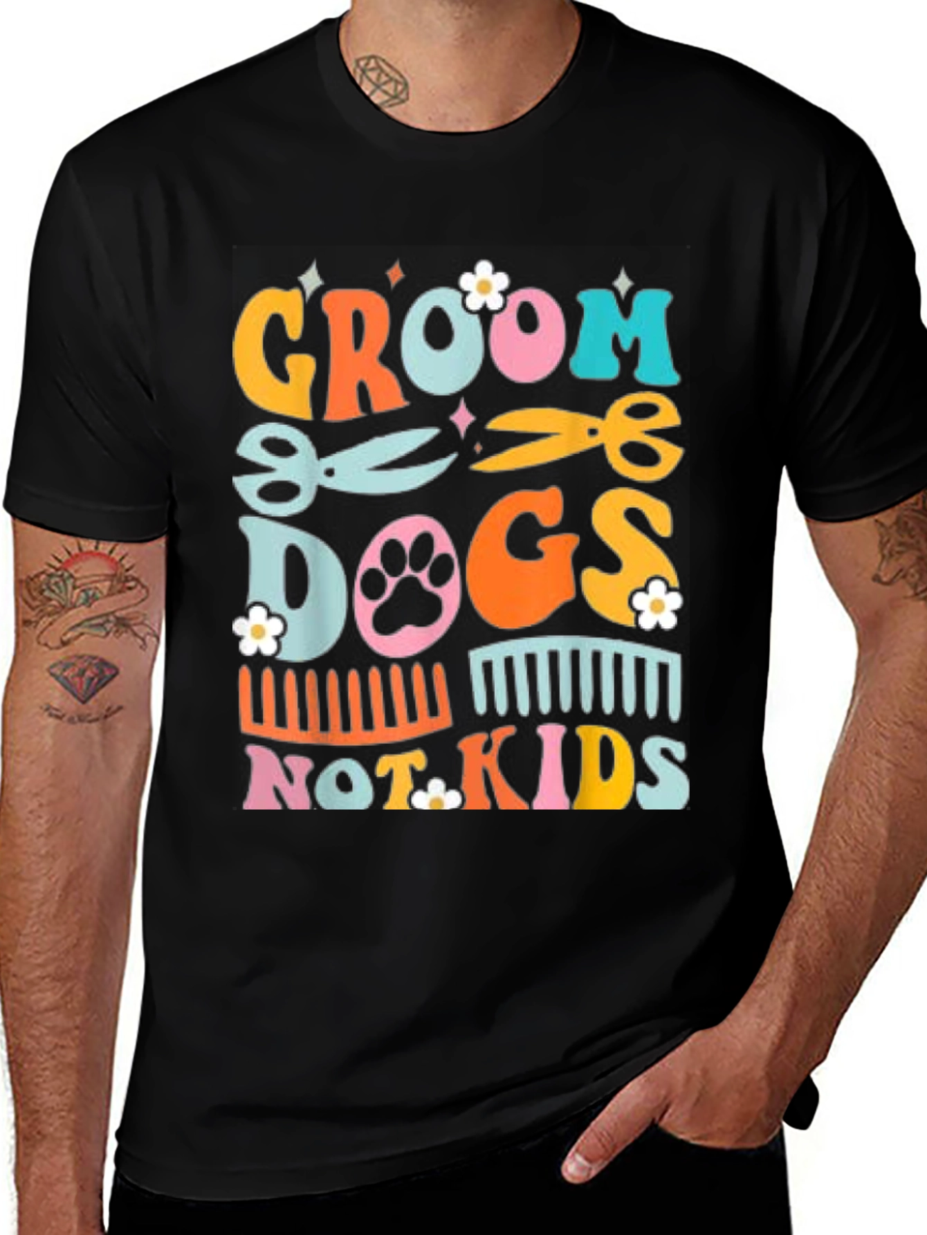 Groom Dogs Not Kids Graphic Tee
