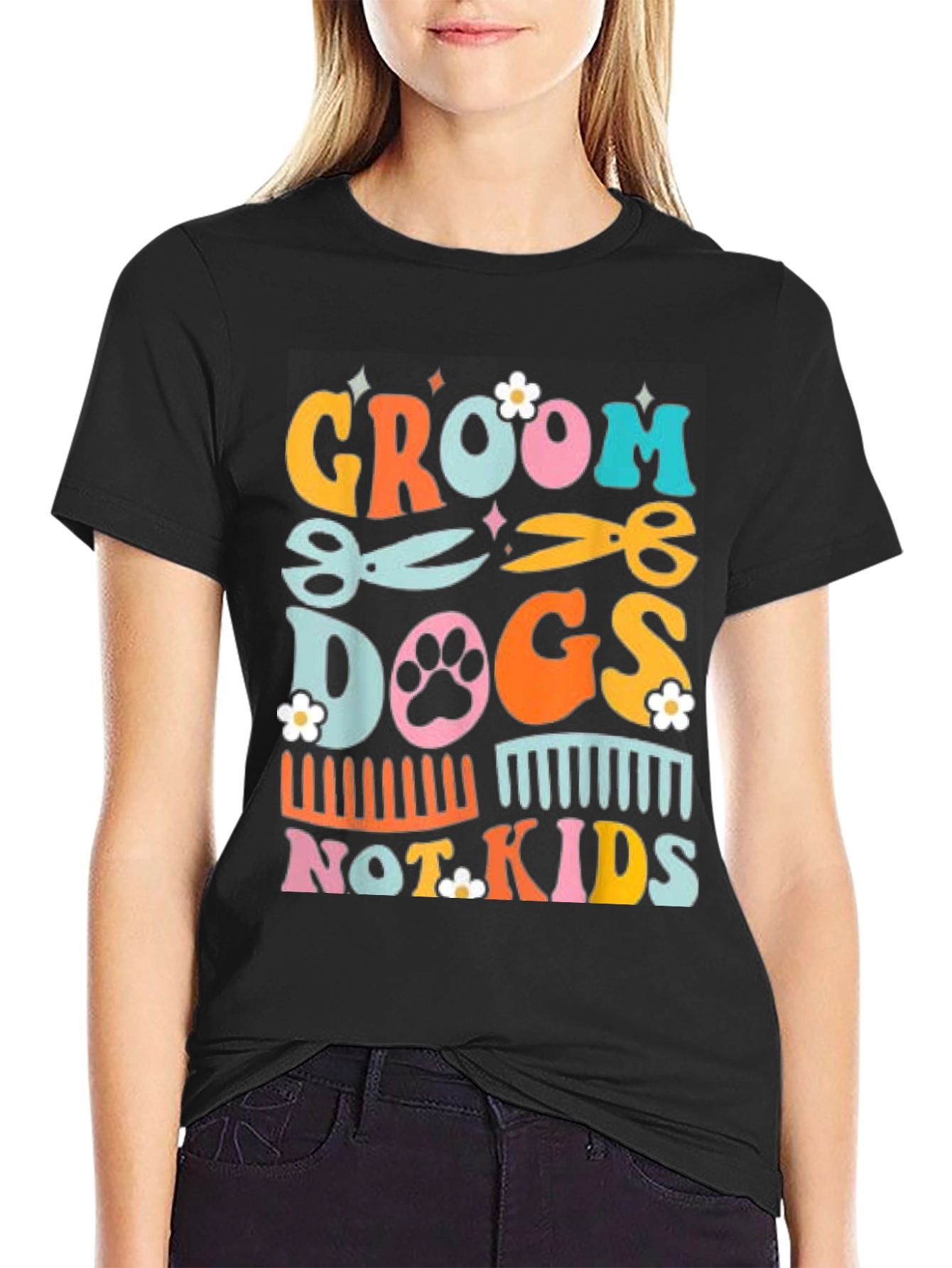 Groom Dogs Not Kids Graphic Tee
