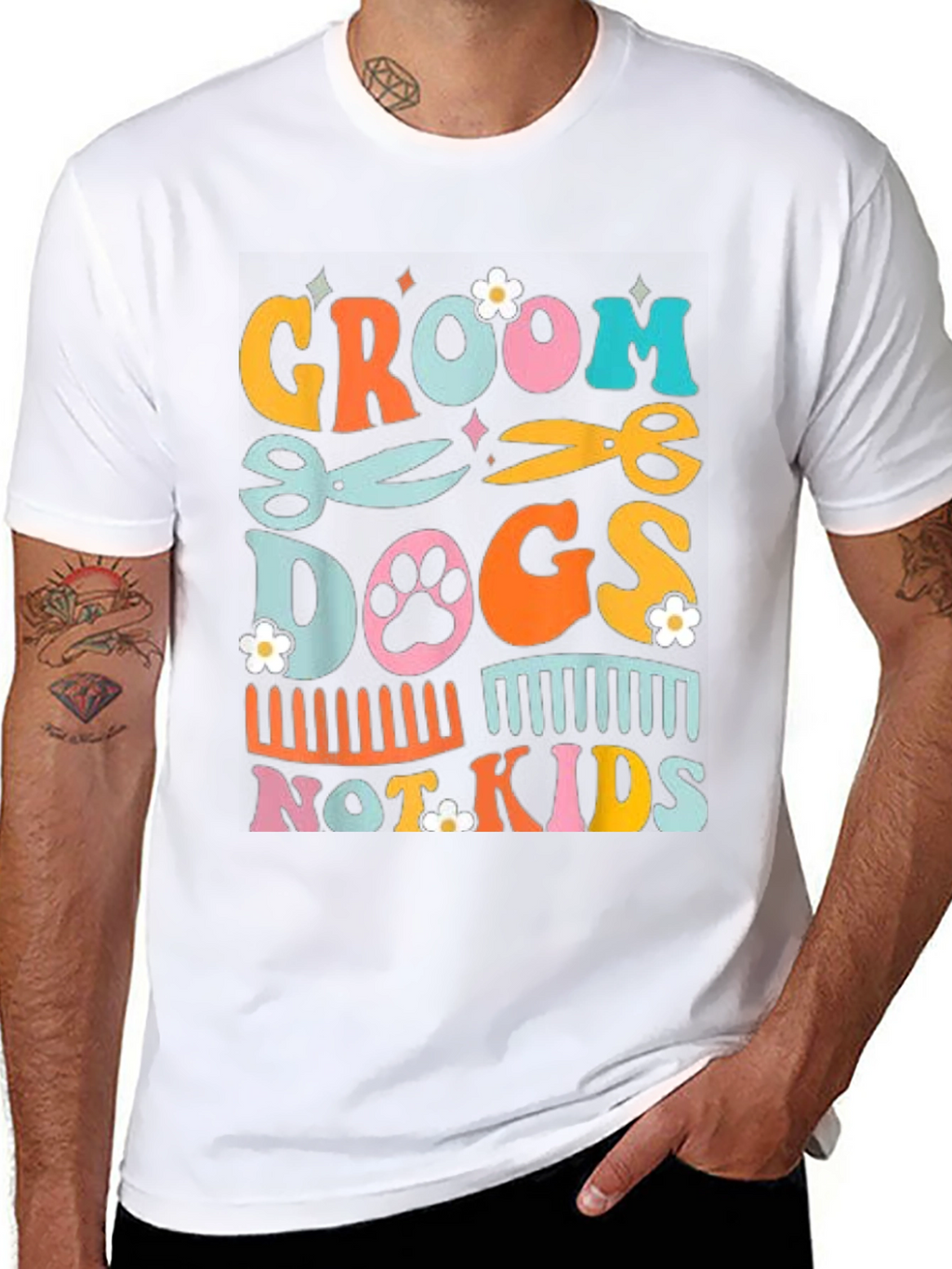 Groom Dogs Not Kids Graphic Tee