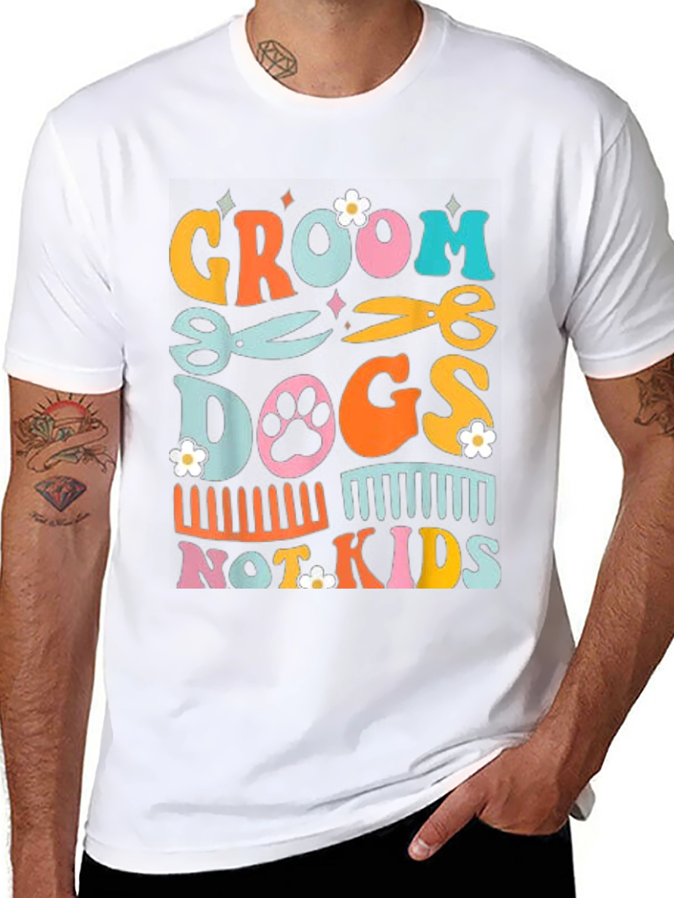 Groom Dogs Not Kids Graphic Tee