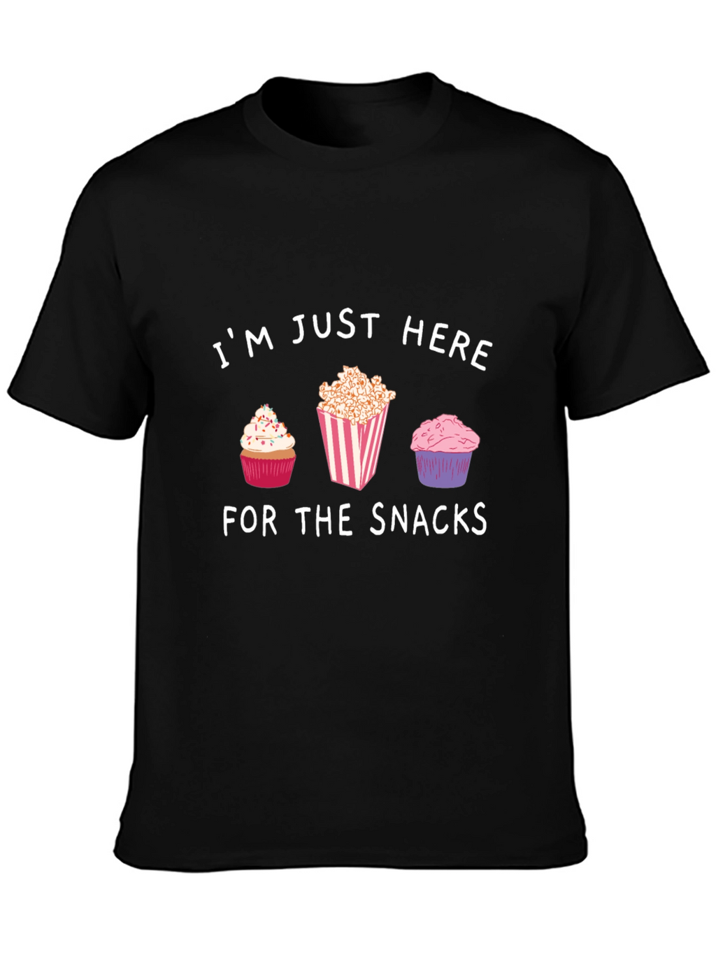 Snacks T-Shirt: Cupcakes & Popcorn