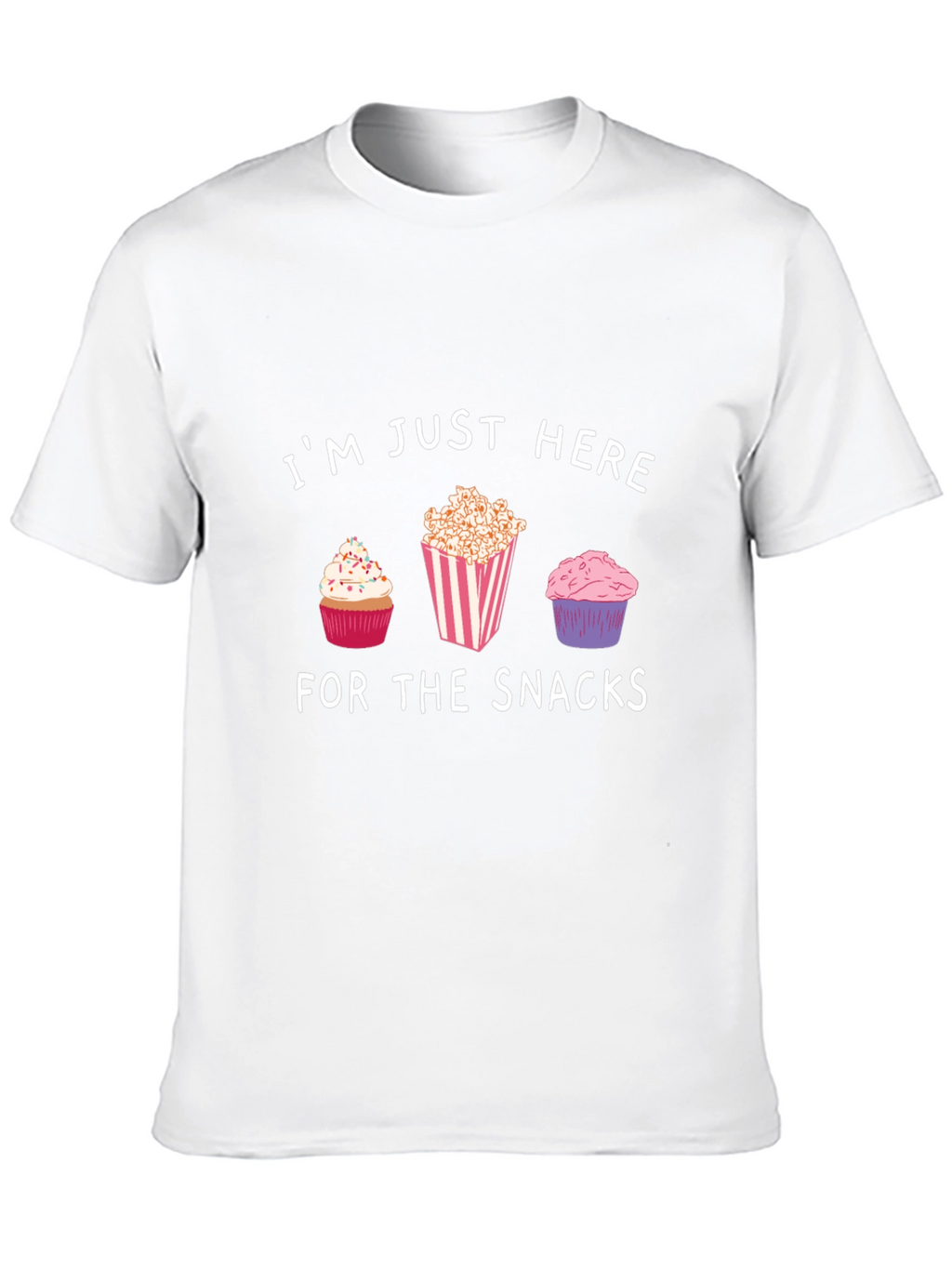 Snacks T-Shirt: Cupcakes & Popcorn
