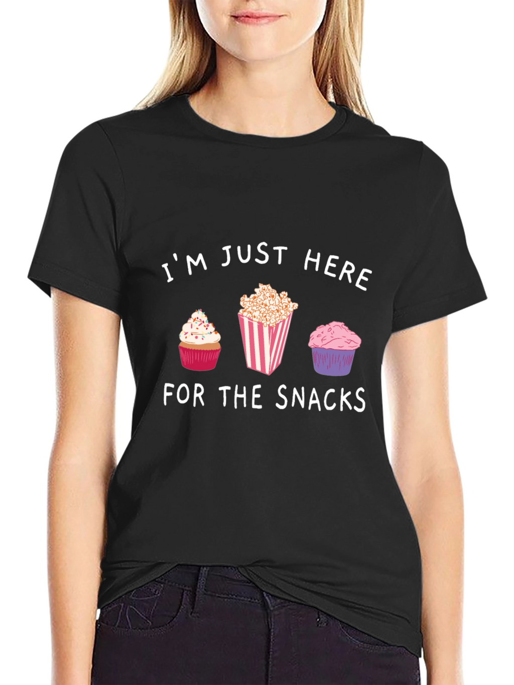 Snacks T-Shirt: Cupcakes & Popcorn