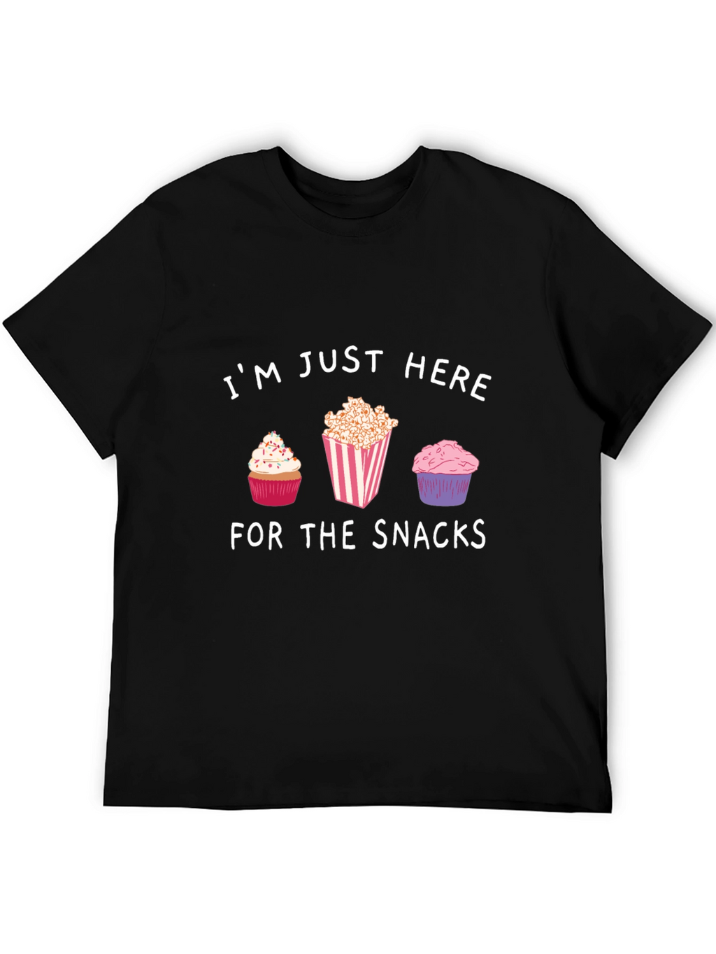 Snacks T-Shirt: Cupcakes & Popcorn