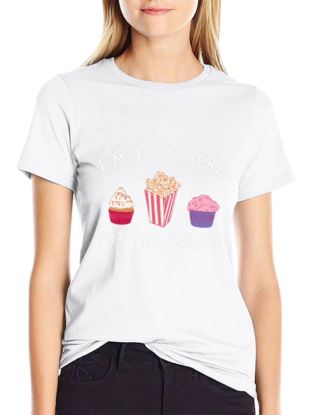 Snacks T-Shirt: Cupcakes & Popcorn