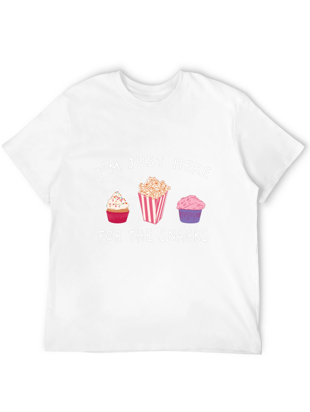 Snacks T-Shirt: Cupcakes & Popcorn