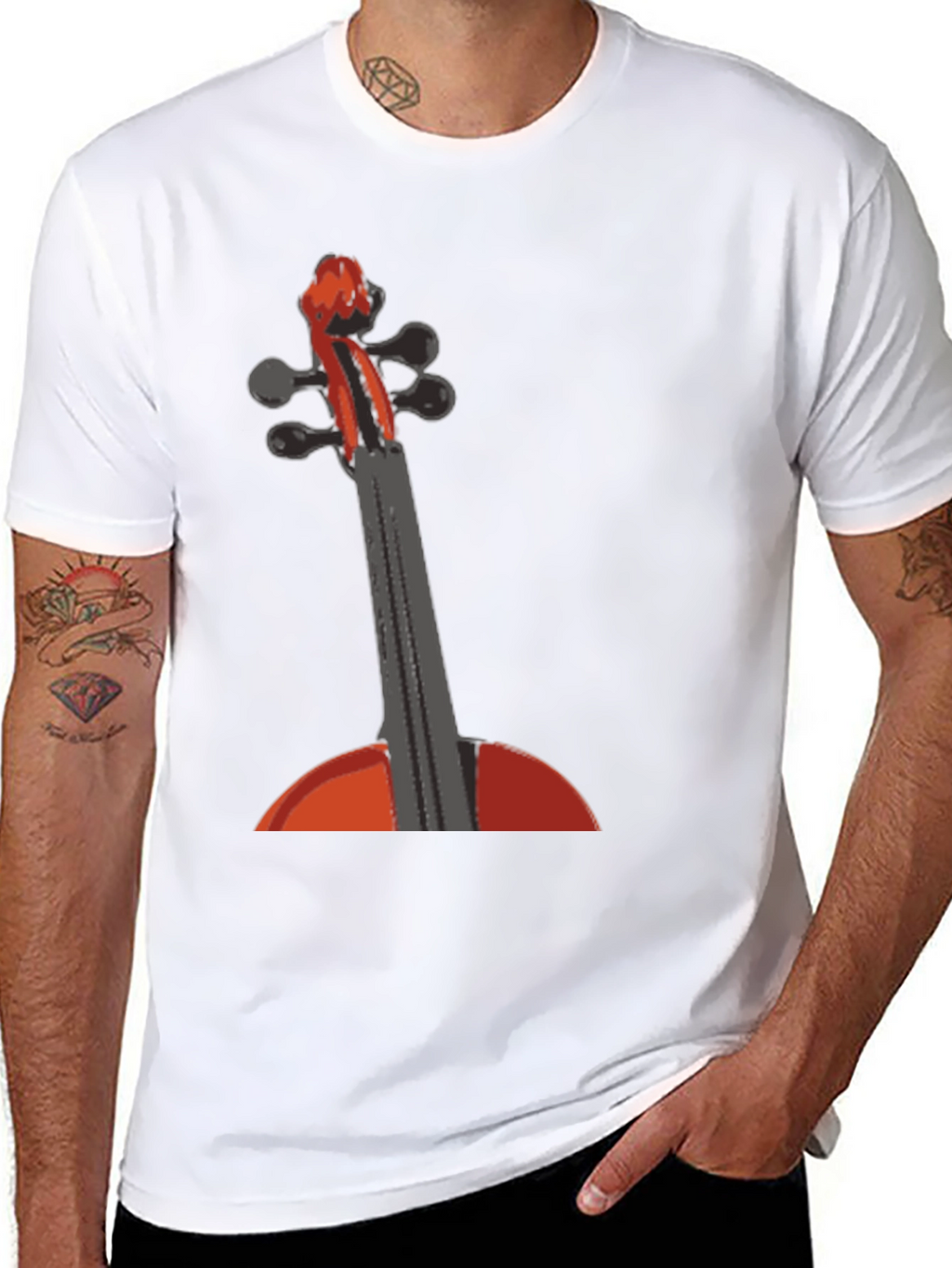 Violin Graphic Tee - Music Lovers T-Shirt