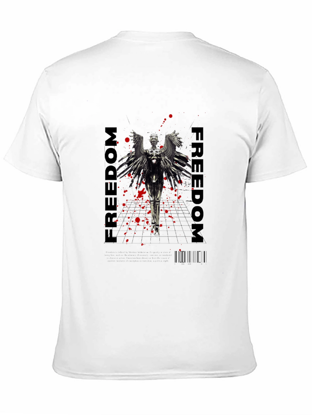 Freedom Angel Graphic Tee - Black Stylish Cotton T-Shirt