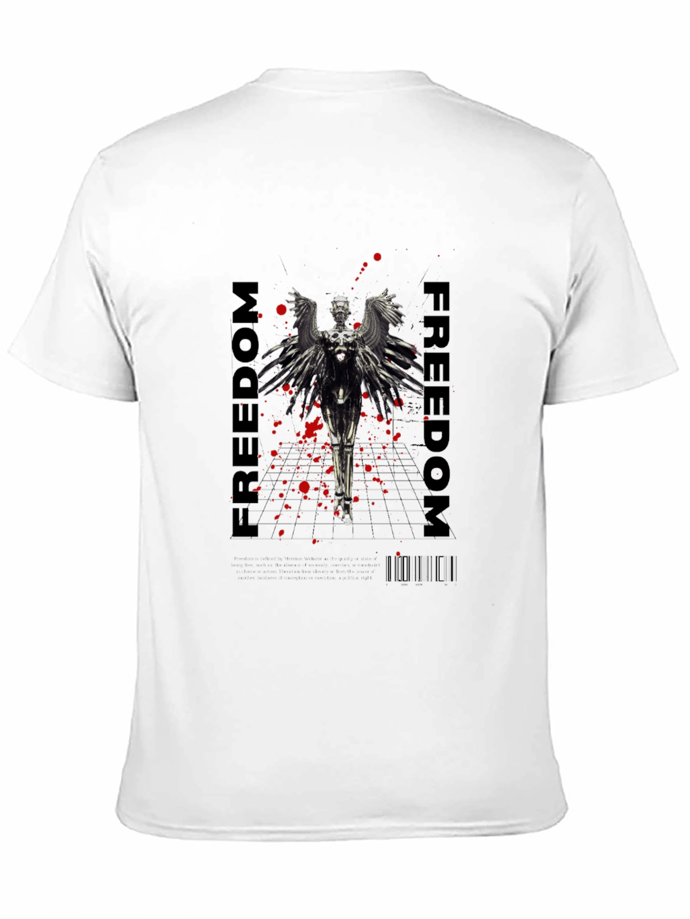 Freedom Angel Graphic Tee - Black Stylish Cotton T-Shirt